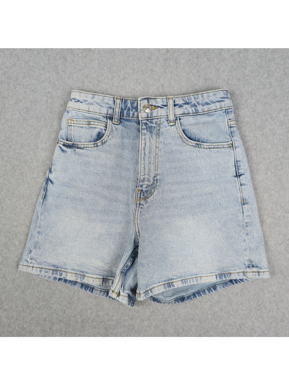 Zara Womens Size 2 High Rise Light Wash Denim Jean Shorts 24" waist